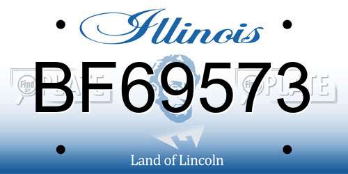BF69573 Illinois License Plate