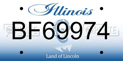 BF69974 Illinois License Plate