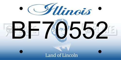 BF70552 Illinois License Plate