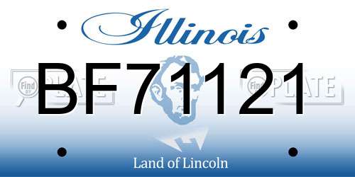 BF71121 Illinois License Plate