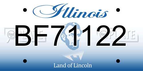 BF71122 Illinois License Plate