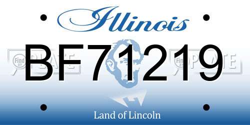 BF71219 Illinois License Plate