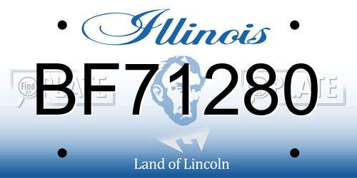 BF71280 Illinois License Plate