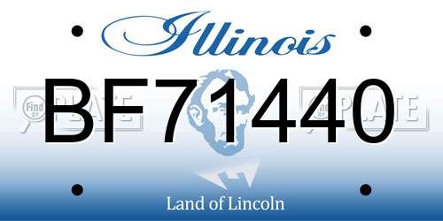 BF71440 Illinois License Plate