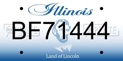 BF71444 Illinois License Plate