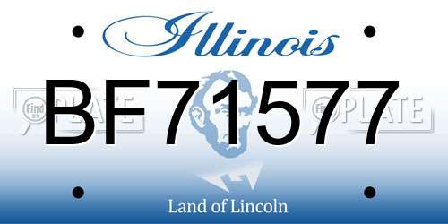 BF71577 Illinois License Plate