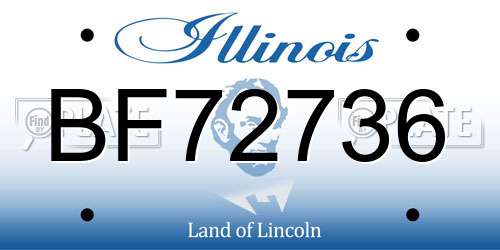 BF72736 Illinois License Plate