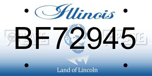 BF72945 Illinois License Plate