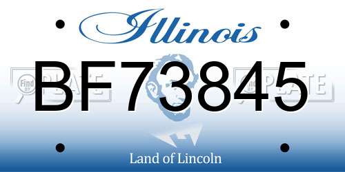 BF73845 Illinois License Plate