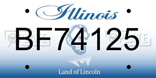 BF74125 Illinois License Plate