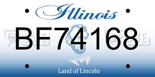 BF74168 Illinois License Plate