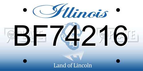 BF74216 Illinois License Plate