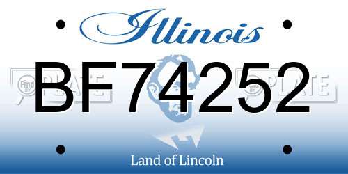 BF74252 Illinois License Plate