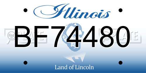 BF74480 Illinois License Plate