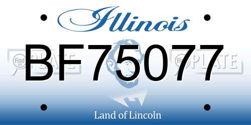 BF75077 Illinois License Plate