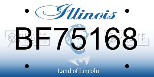 BF75168 Illinois License Plate