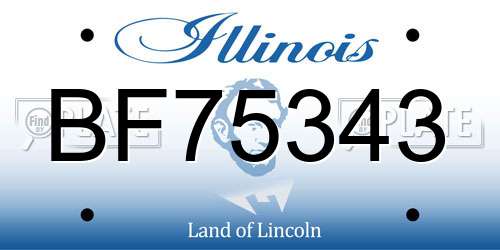 BF75343 Illinois License Plate