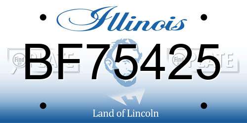BF75425 Illinois License Plate