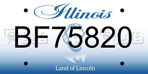 BF75820 Illinois License Plate