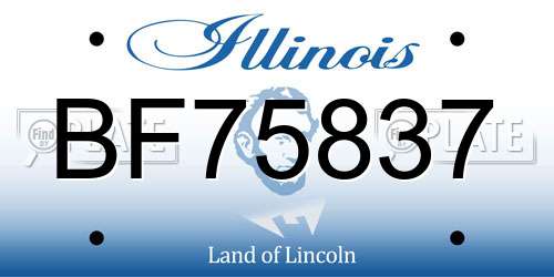 BF75837 Illinois License Plate