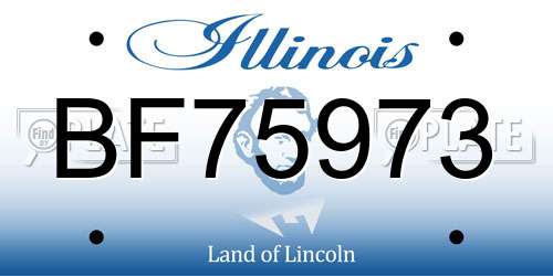 BF75973 Illinois License Plate