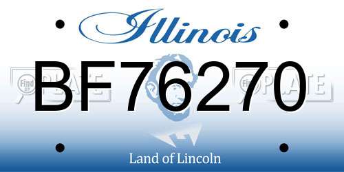 BF76270 Illinois License Plate