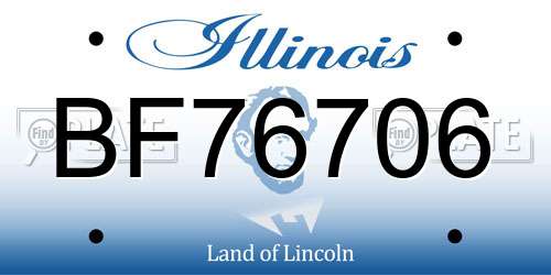 BF76706 Illinois License Plate