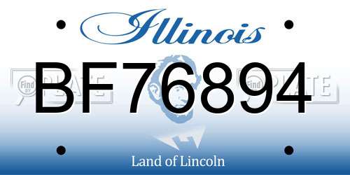 BF76894 Illinois License Plate