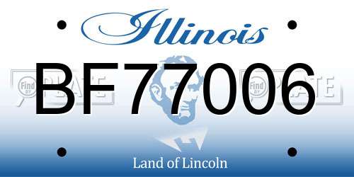 BF77006 Illinois License Plate