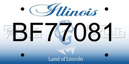 BF77081 Illinois License Plate