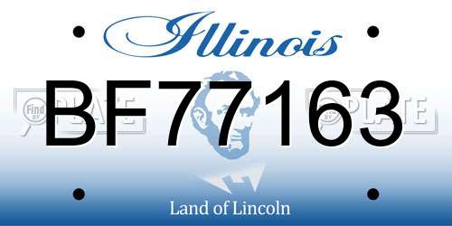 BF77163 Illinois License Plate