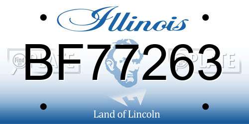 BF77263 Illinois License Plate