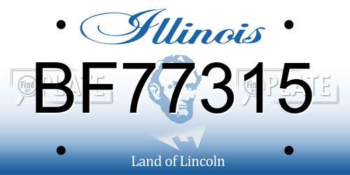 BF77315 Illinois License Plate