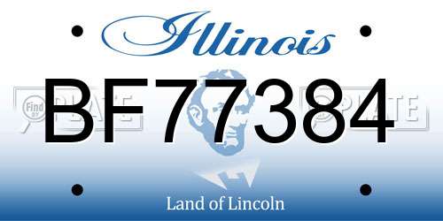 BF77384 Illinois License Plate