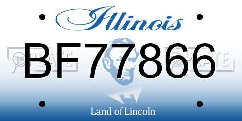BF77866 Illinois License Plate