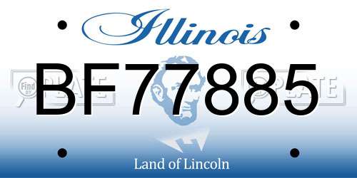 BF77885 Illinois License Plate