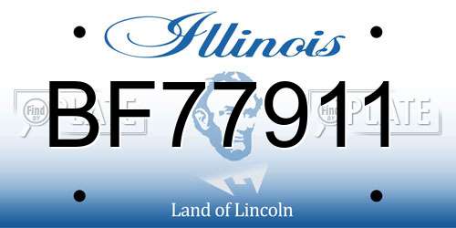 BF77911 Illinois License Plate