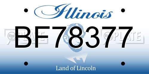 BF78377 Illinois License Plate