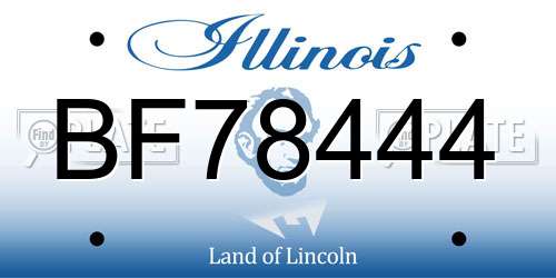 BF78444 Illinois License Plate
