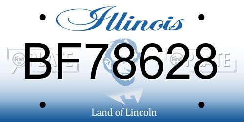 BF78628 Illinois License Plate