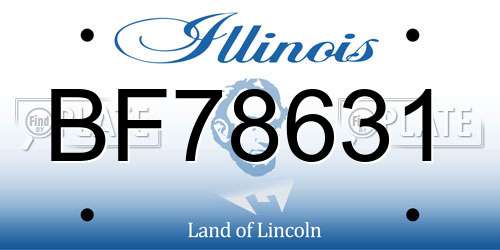 BF78631 Illinois License Plate