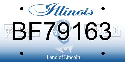 BF79163 Illinois License Plate