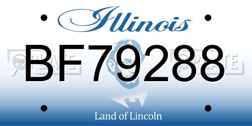 BF79288 Illinois License Plate