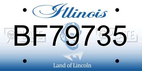 BF79735 Illinois License Plate
