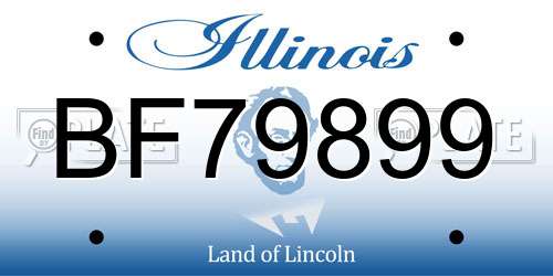 BF79899 Illinois License Plate