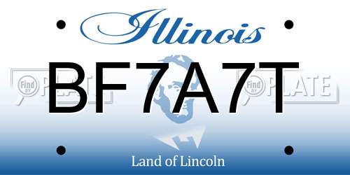 BF7A7T Illinois License Plate