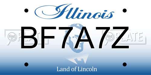 BF7A7Z Illinois License Plate