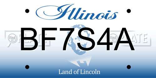 BF7S4A Illinois License Plate