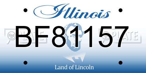 BF81157 Illinois License Plate