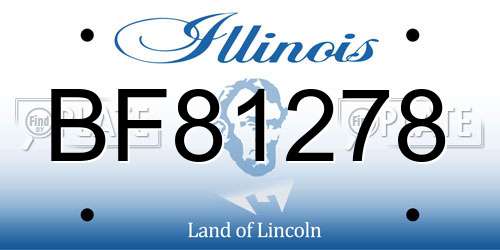 BF81278 Illinois License Plate